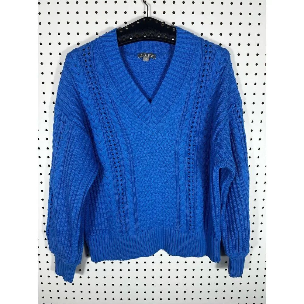 J.Crew V neck ribbon sweater size M